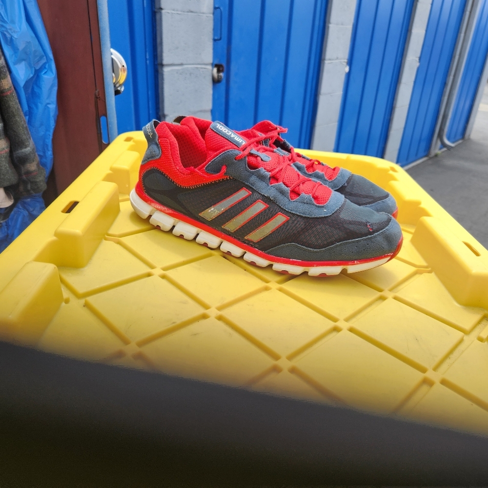 Adidas Red and Black Sneakers with Durable Outsole CLIMA COOL..EUC